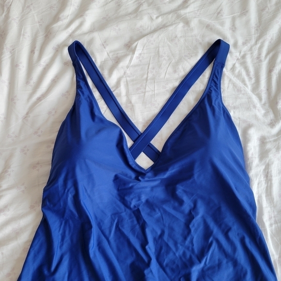 J. Crew Blue Cross Back One Piece Swimsuit - Picture 4 of 11